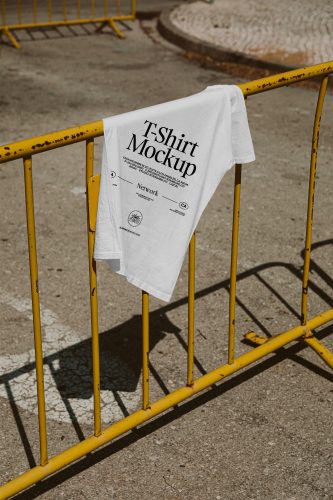 T-Shirt on Street Free Mockup