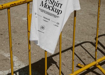 T-Shirt on Street Free Mockup