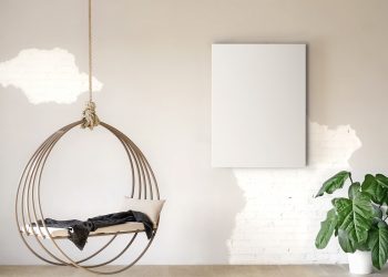 Vertical Wall Canvas Frame Free Mockup