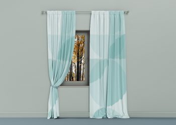 Window Curtain Free Mockup