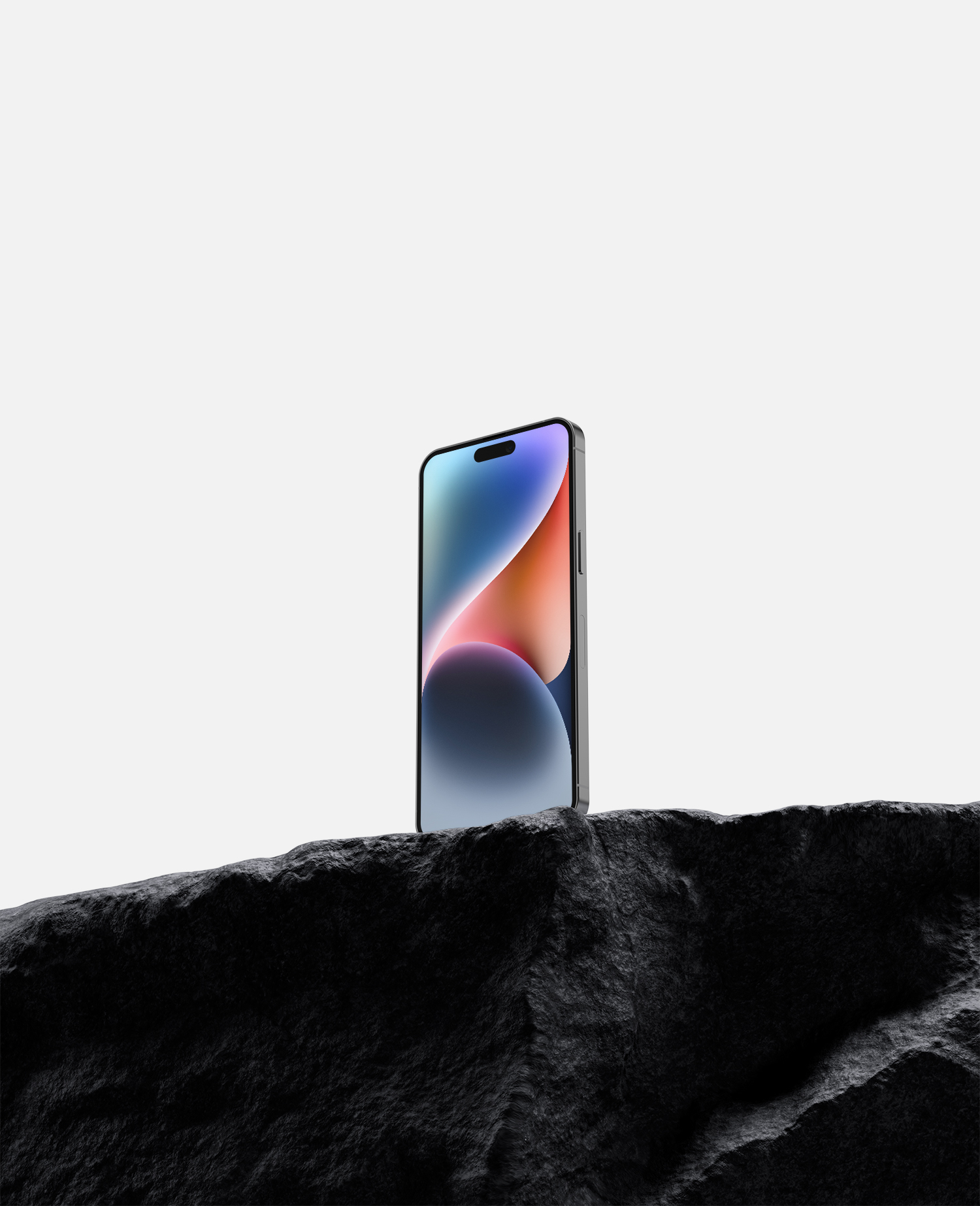 iPhone 14 Pro Max on Rock Free Mockup