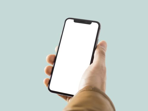 iPhone X in Hand Free Mockup