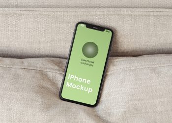 iPhone on Pillow Free Mockup
