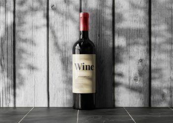 Animated Wine Bottle Free Mockup