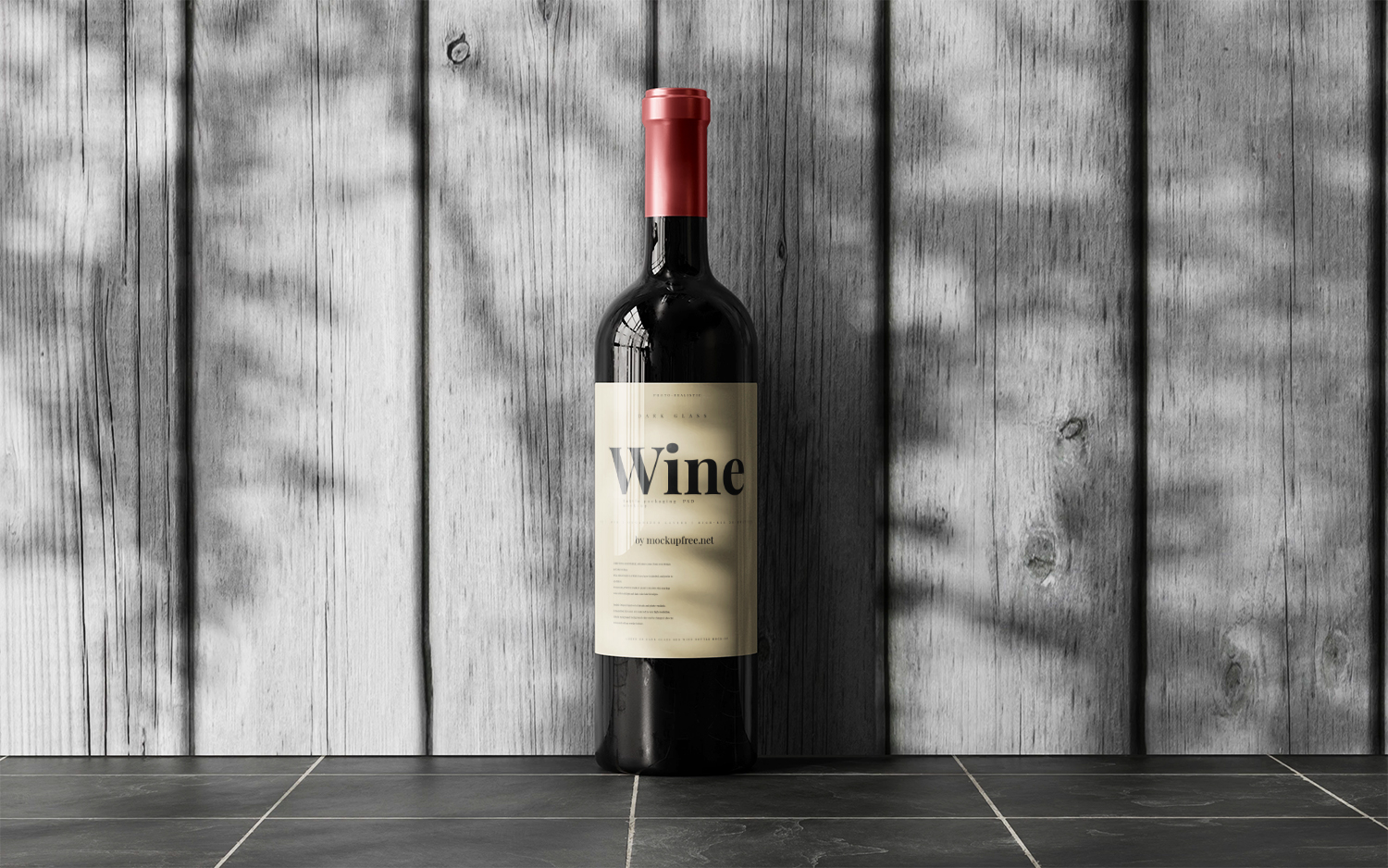 Animated Wine Bottle Free Mockup