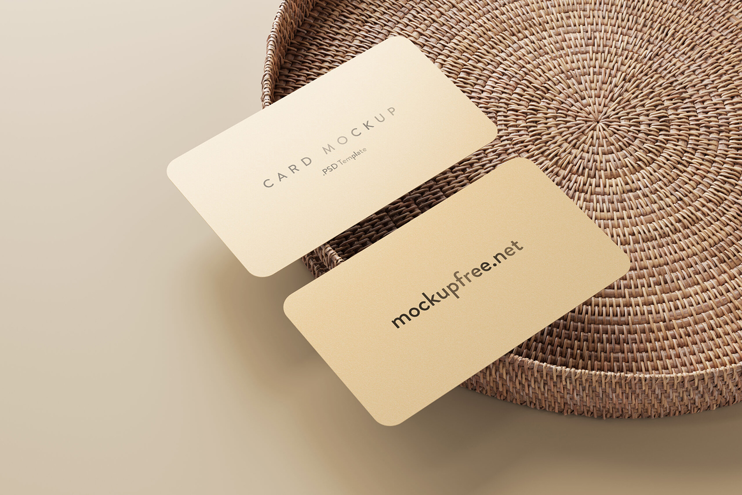 Business Card on a Rattan Tray Free Font