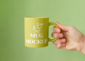 Ceramic Mug in Hand Free Mockup