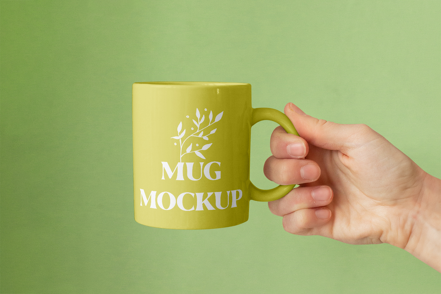 Ceramic Mug in Hand Free Mockup