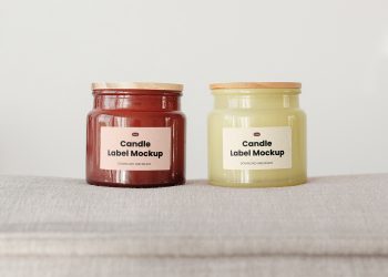 Double Jar with Label Free Mockup
