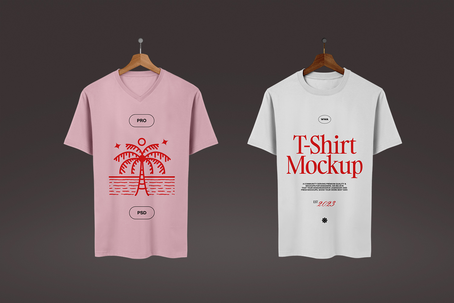 Double T-Shirt’s Free Mockup