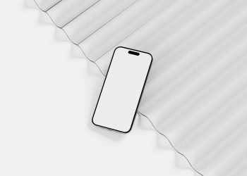 Free Wavy Glass iPhone 15 Pro Mockup