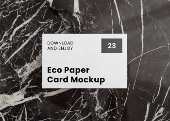 Front Business Card on Marble Free Mockup
