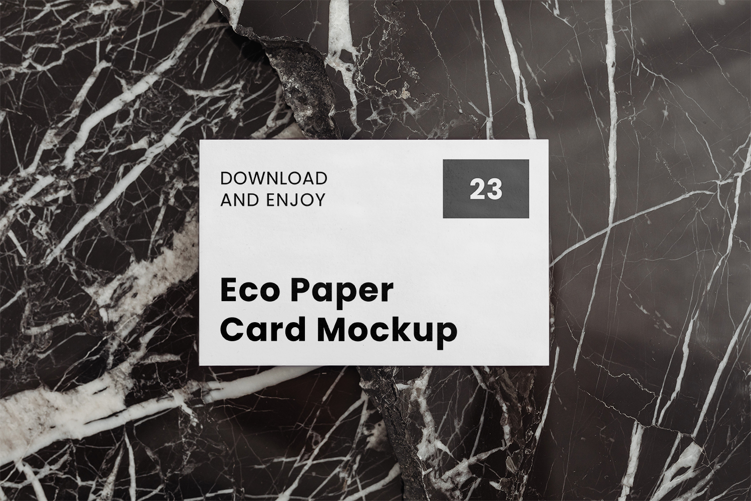 Front Business Card on Marble Free Mockup
