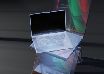 Glass Like Macbook Pro 16 Free Mockup
