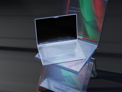 Glass Like Macbook Pro 16 Free Mockup