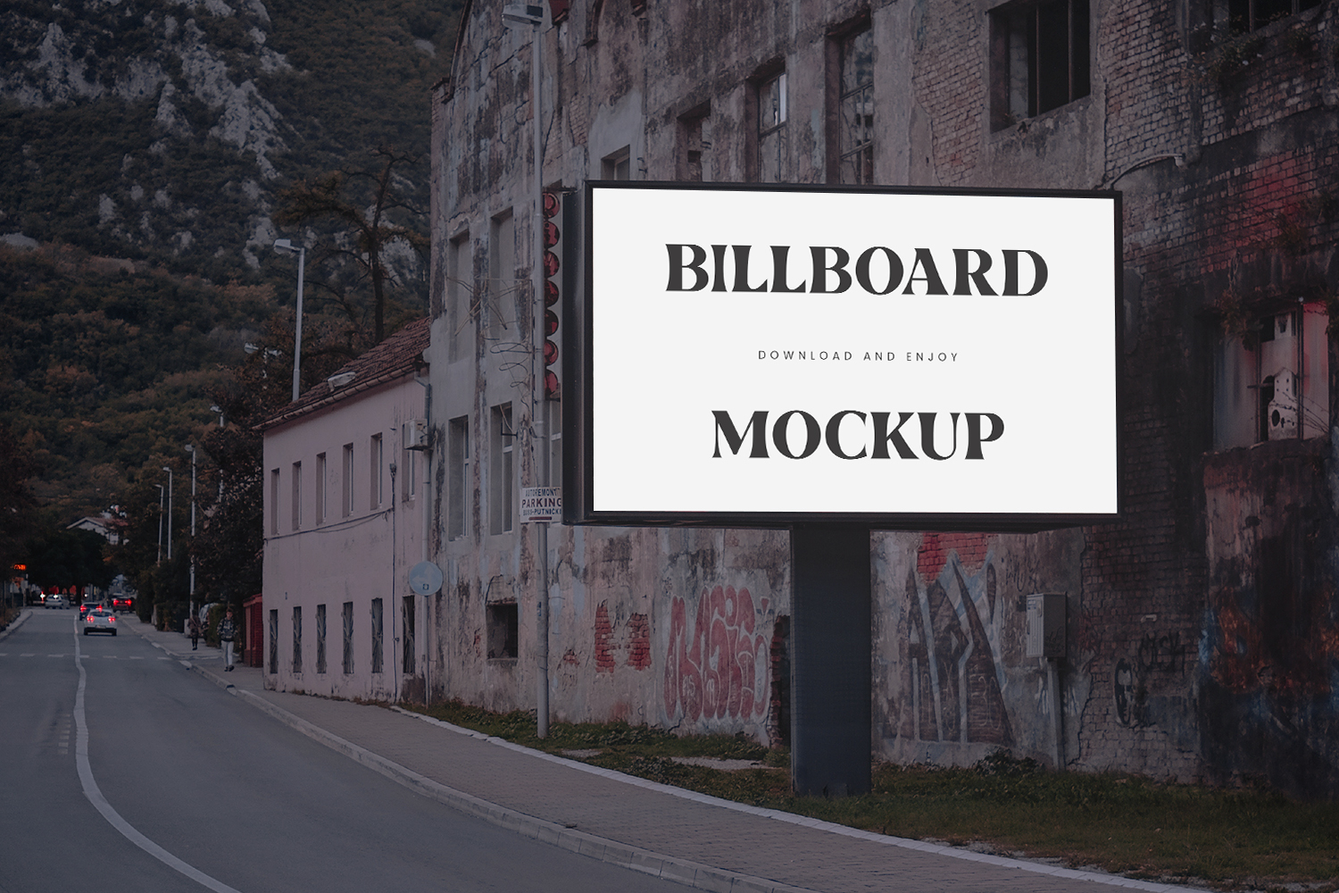 Glowing Billboard Free Mockup