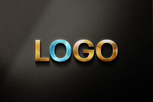 Golden Glass Logo Free Mockup