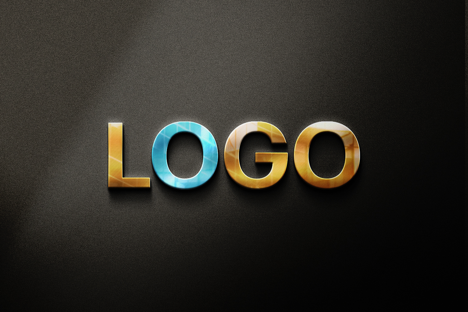 Golden Glass Logo Free Mockup