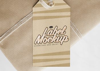 Label on Gift Box Free Mockup