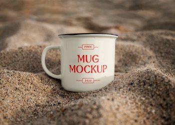 Mug in Sand Free Mockup