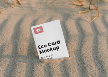 Paper Brochure on Beach Free Mockup