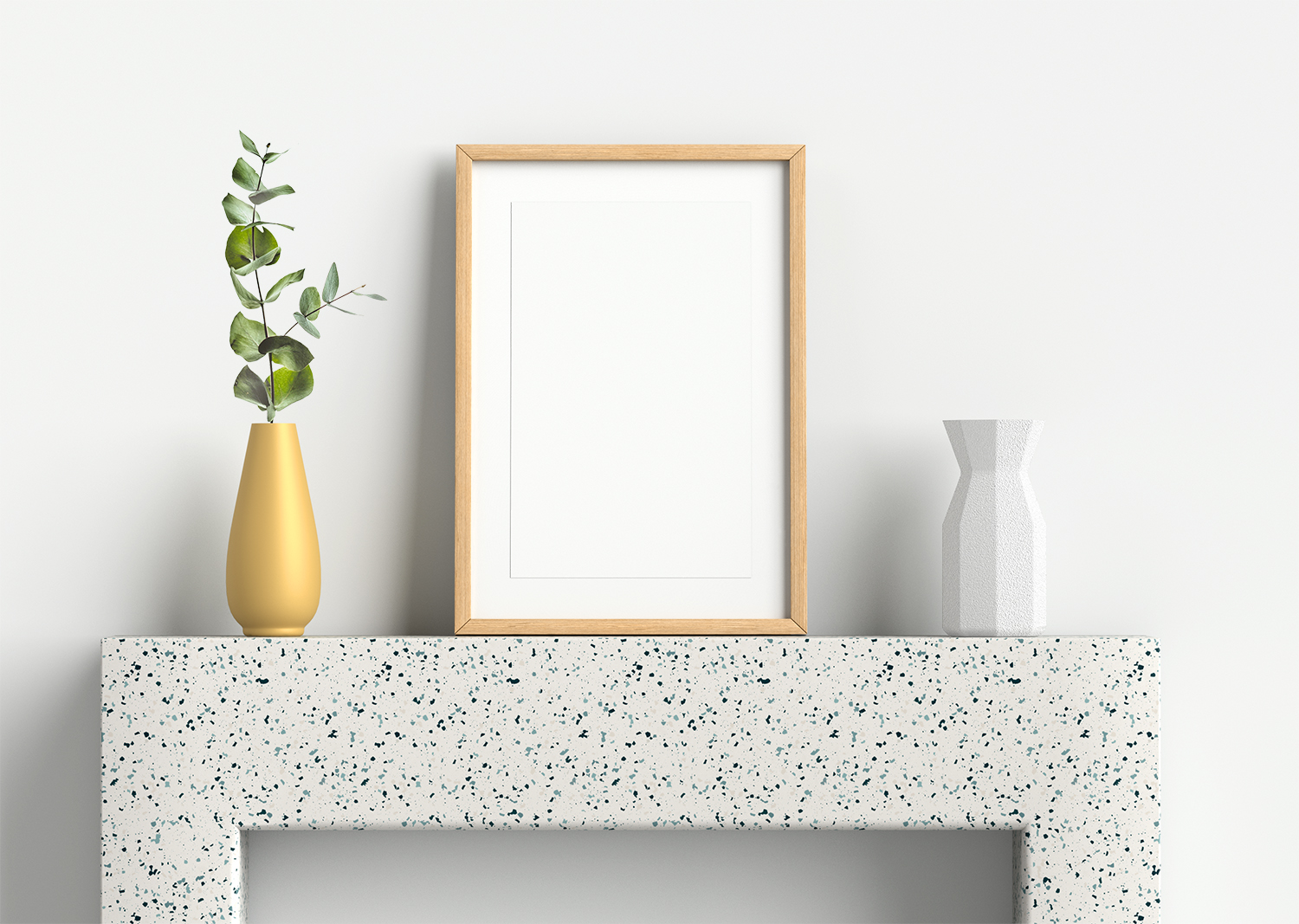 Small Photo Frame on a Table Mockup - Mockup World