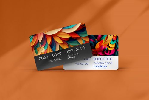 Realistic Plastic Card Free Mockup