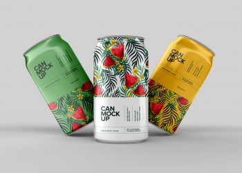 Realistic Soda Can Free Mockup