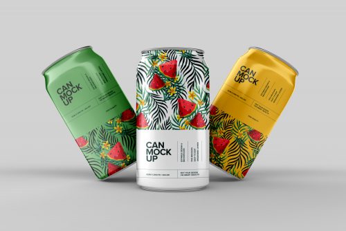 Realistic Soda Can Free Mockup