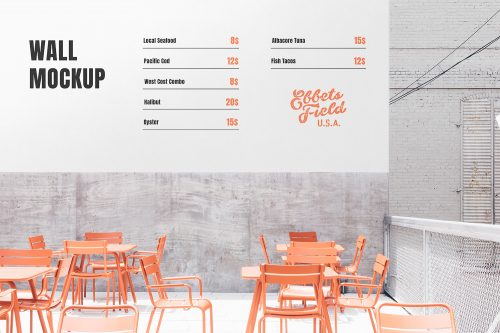 Restaurant Wall Free Mockup