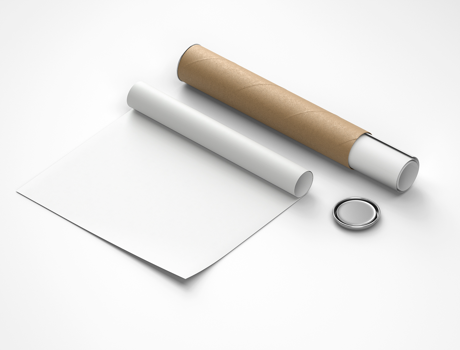 Rolled Canvas Poster with Paper Tube Free Mockup