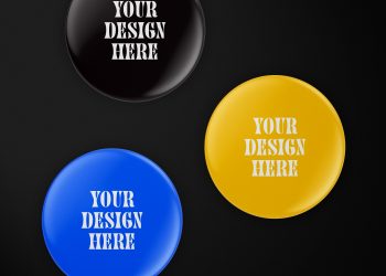 Round Button Badge Free Mockup