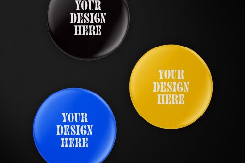 Round Button Badge Free Mockup