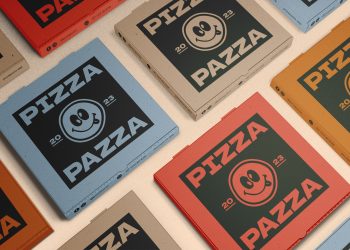 Square Pizza Box Free Mockup