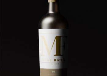 Wine Bottle Close-up Free Mockups