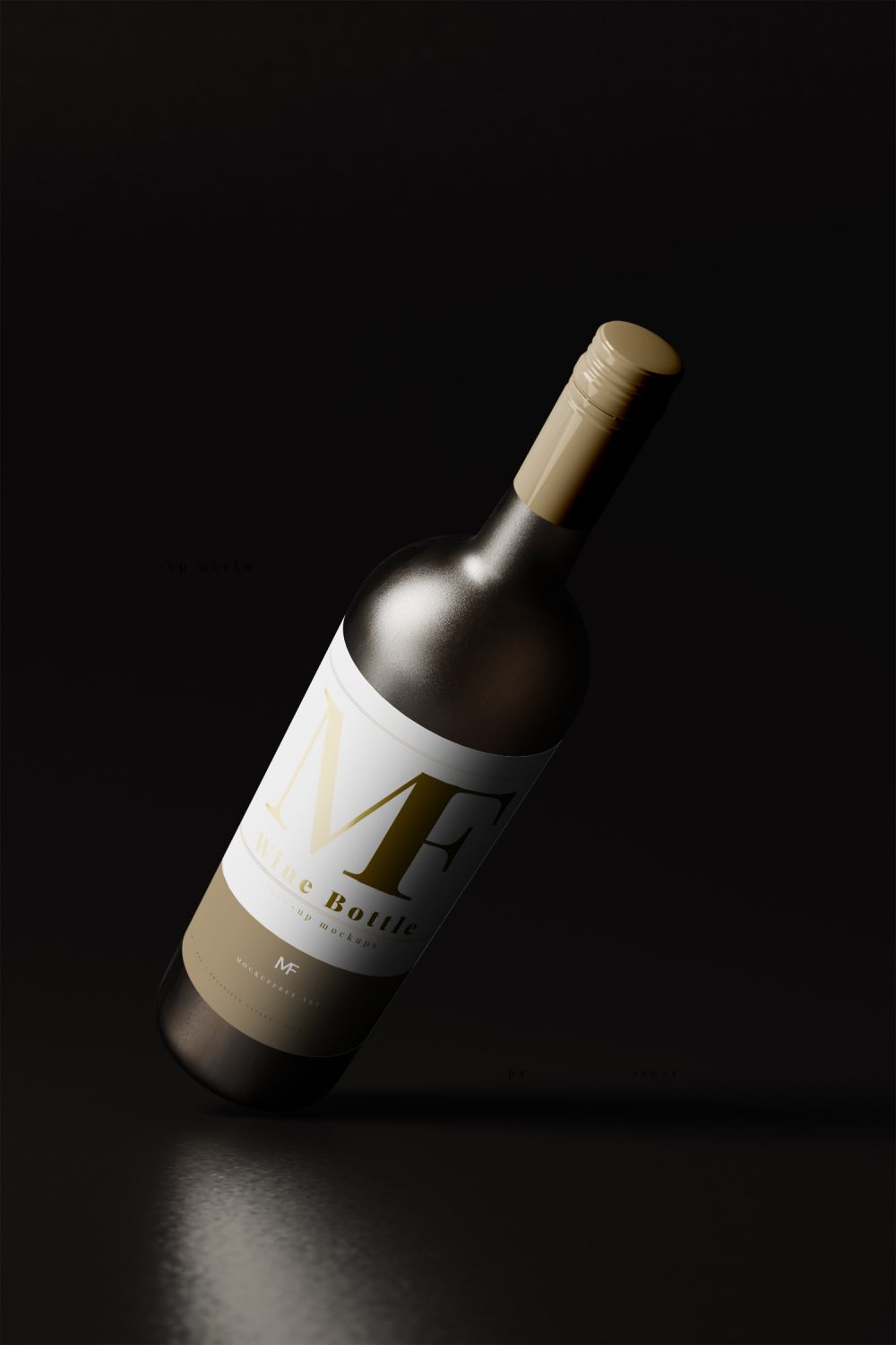 Wine Bottle Close-up Free Mockups