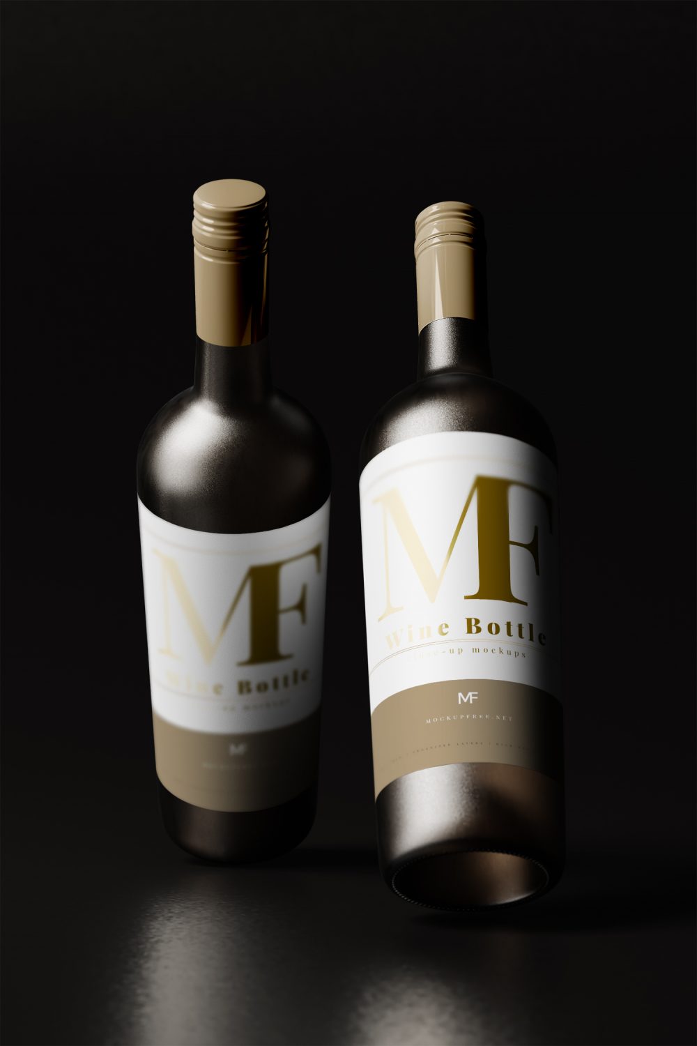 Wine Bottle Close-up Free Mockups