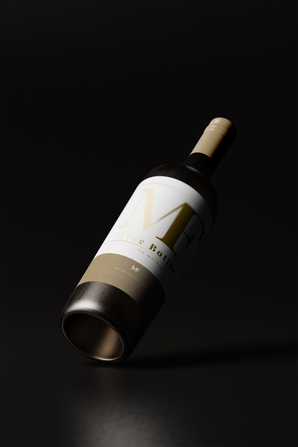 Wine Bottle Close-up Free Mockups