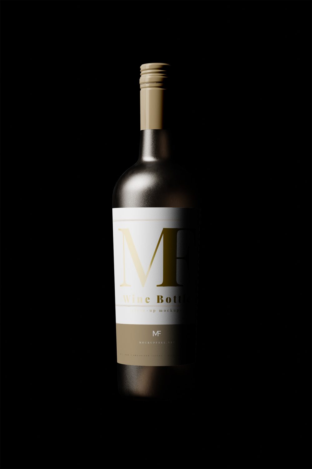 Wine Bottle Close-up Free Mockups