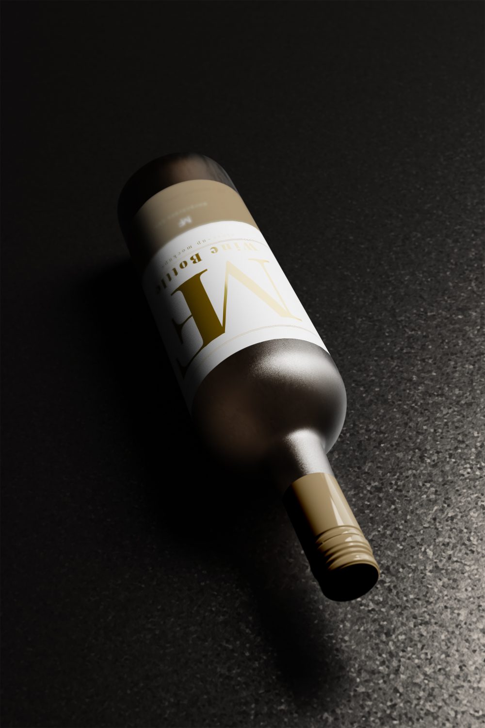 Wine Bottle Close-up Free Mockups