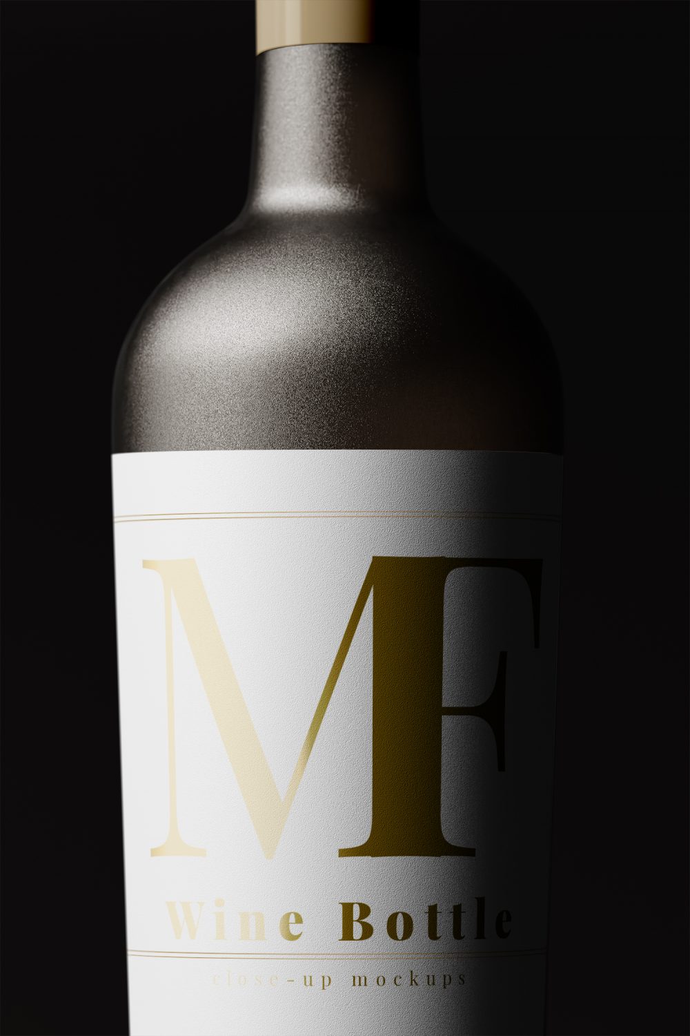 Wine Bottle Close-up Free Mockups