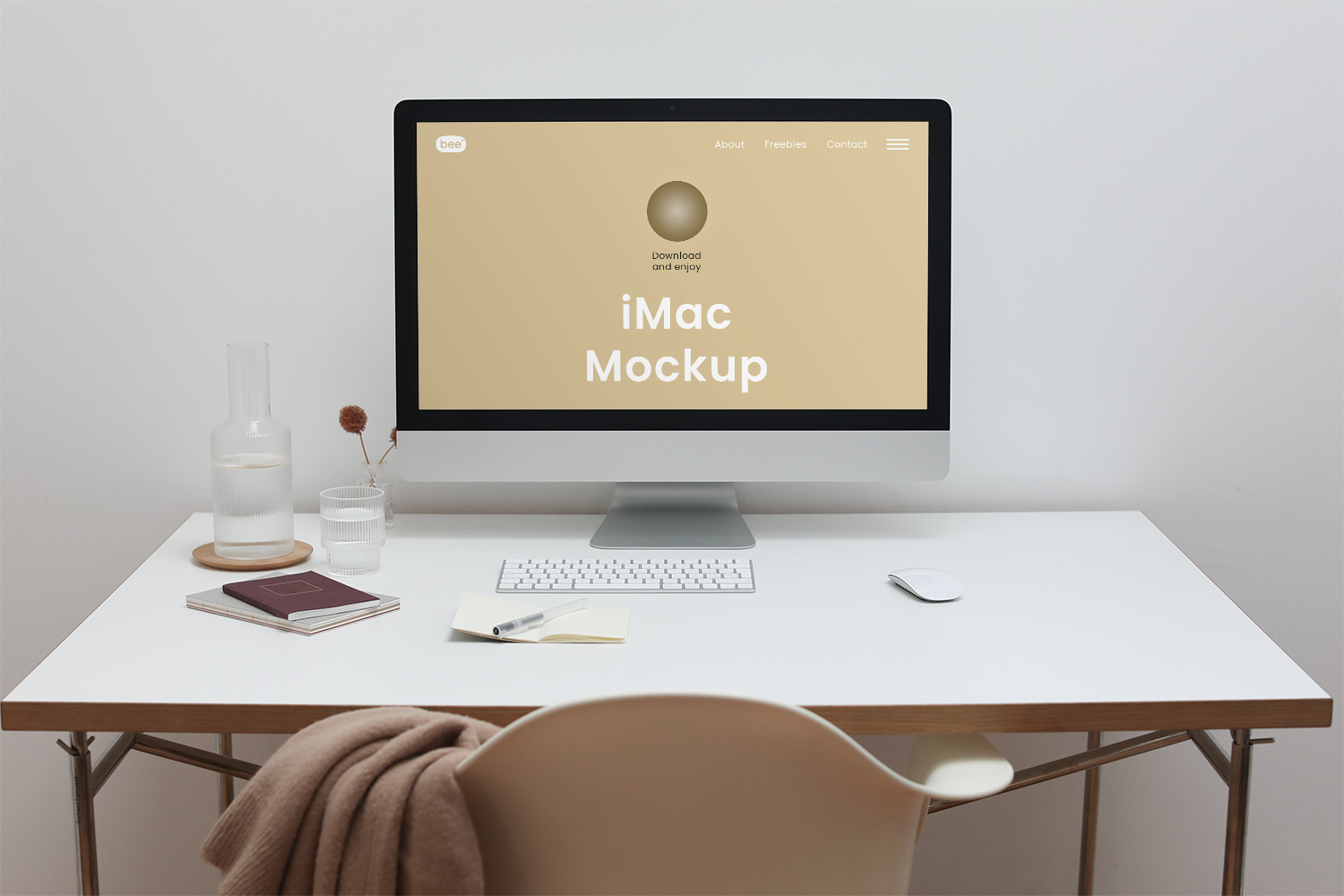 iMac Screen Front View Free Mockup