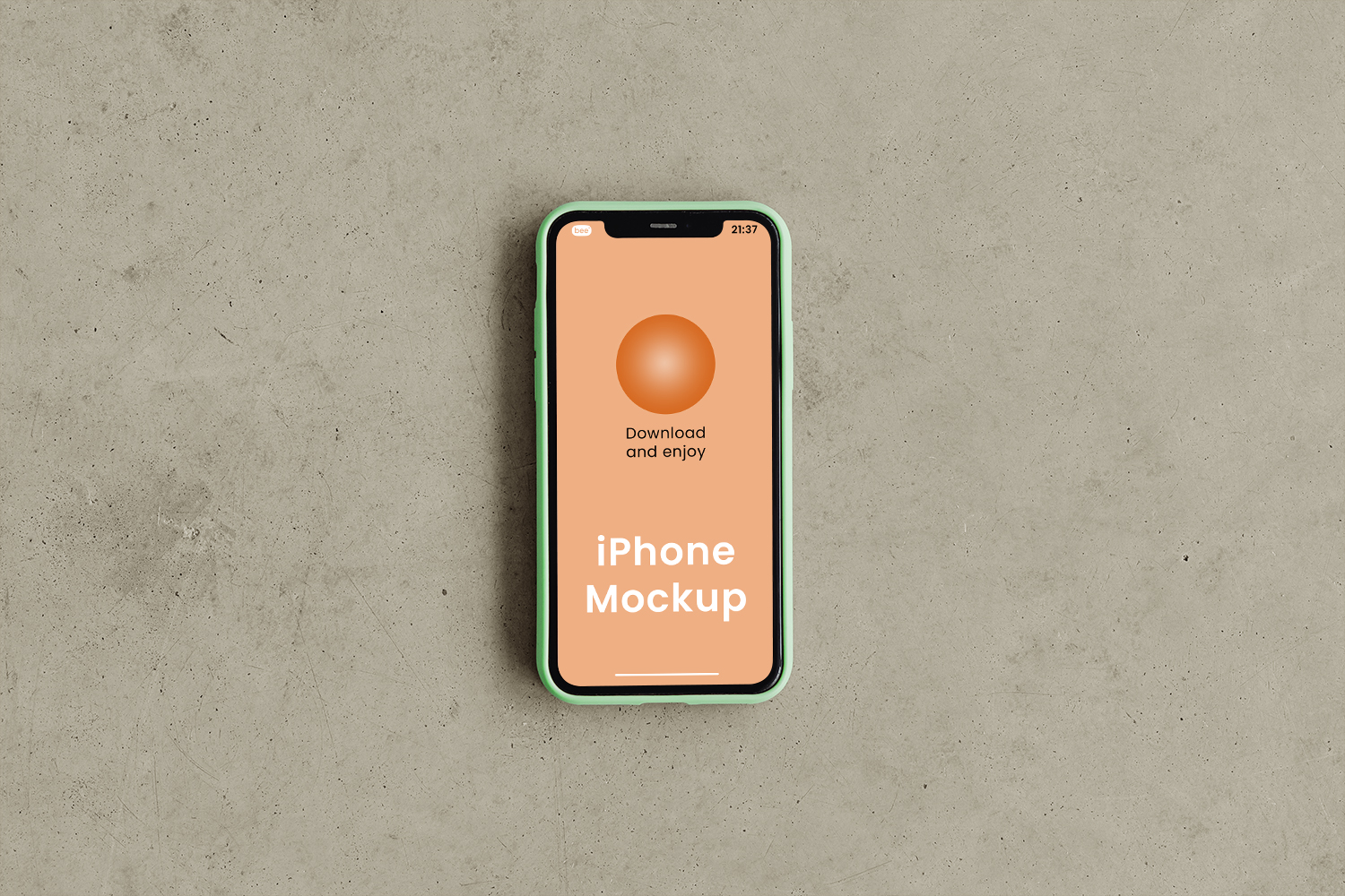 iPhone on Floor Free Mockup