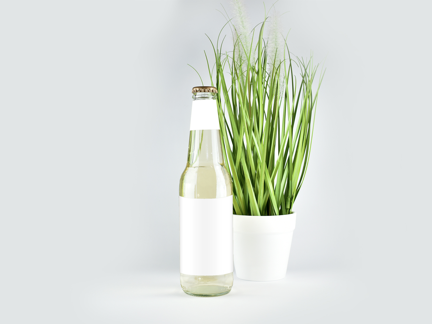 330ml Clear Glass Bottle Free Mockup