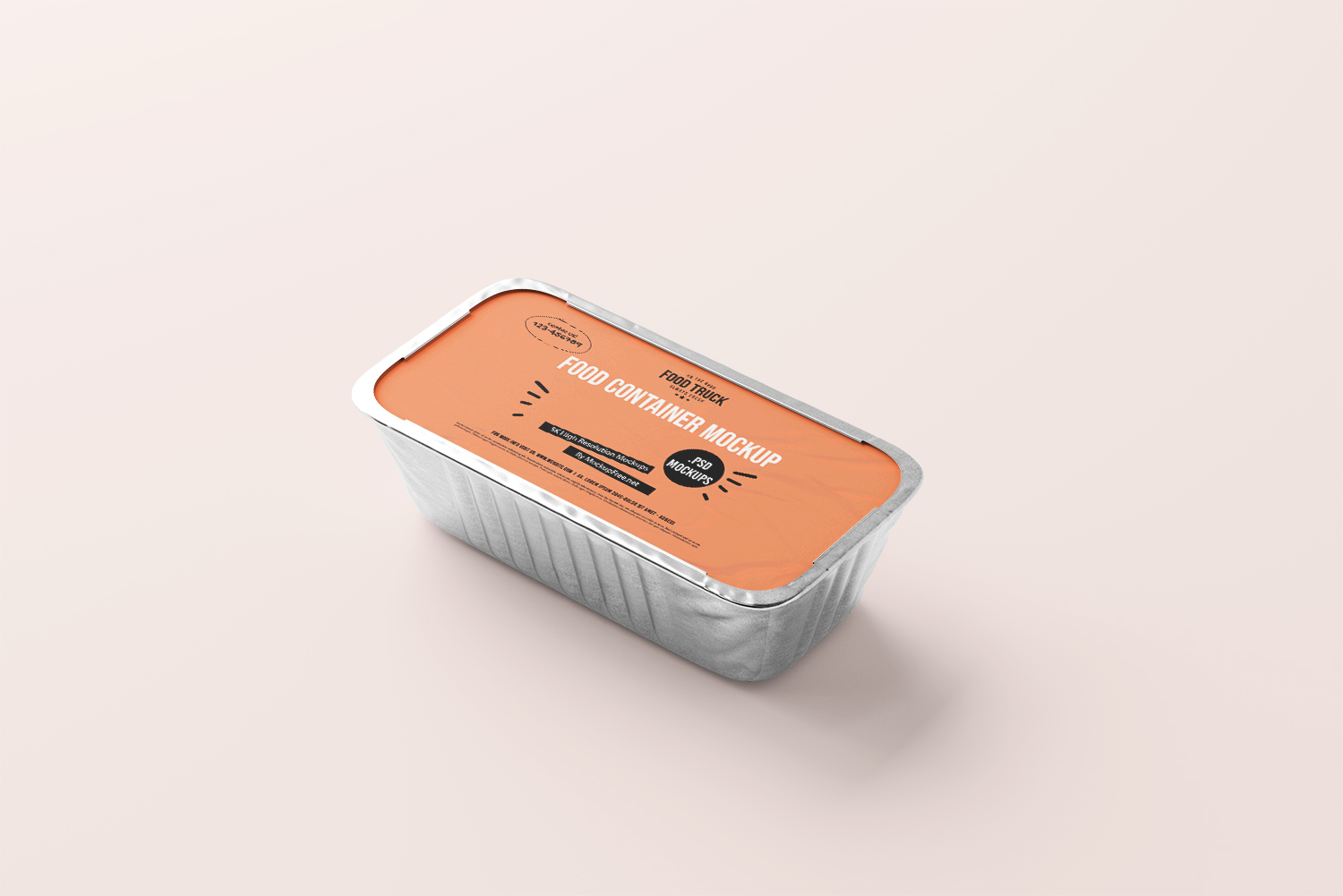 Aluminum Food Container Free Mockup