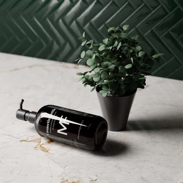 Black Pump Bottle Free Mockups