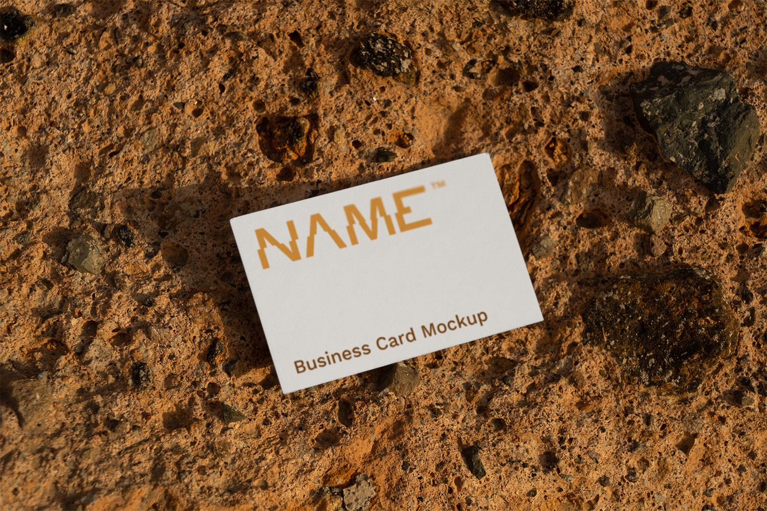 Business Card Lies on the Rock Free Mockup