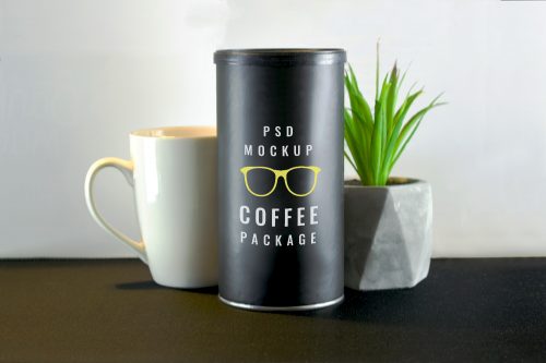 Coffee Tube Package Free Mockup