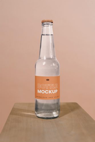 Drink Bottle with Label Free Mockup