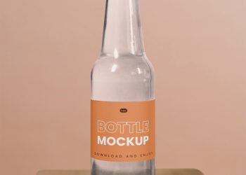 Drink Bottle with Label Free Mockup